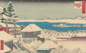 Temple Steps in Snow by Ando Hiroshige Oil Painting