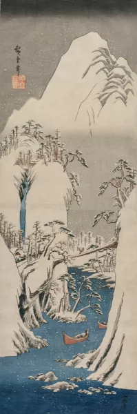 The Fuji River in the Snow by Ando Hiroshige Oil Painting
