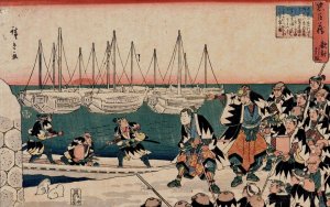 The Ronin Embarking by Ando Hiroshige Oil Painting