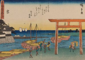 Tokaido gojusantsugi, Pl.42 by Ando Hiroshige Oil Painting