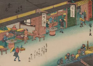 Tokaido gojusantsugi, Pl.43 Oil painting by Ando Hiroshige