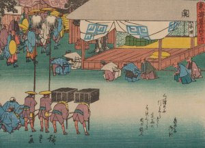 Tokaido gojusantsugi, Pl.48 by Ando Hiroshige Oil Painting