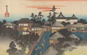 Ushima Shrine in Hongo District Oil painting by Ando Hiroshige