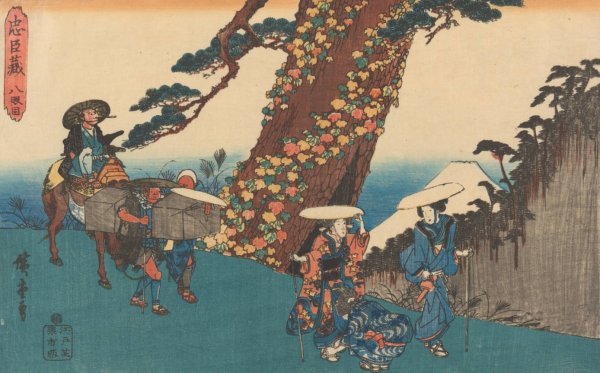 Wedding Procession  by Ando Hiroshige - Hand-Painted Oil Painting Reproduction