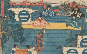 Woman and Treasure Bearers by Ando Hiroshige Oil Painting