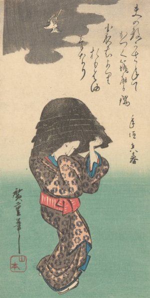 Woman with Kettle by Ando Hiroshige Oil Painting