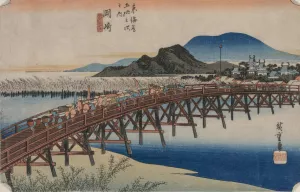 Yahagi Bridge at Okazaki by Ando Hiroshige Oil Painting