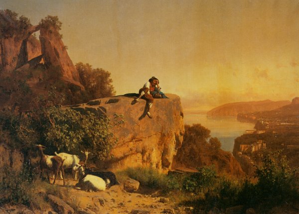 Surveying the Vista by Andras Marko - Hand-Painted Oil Painting Reproduction
