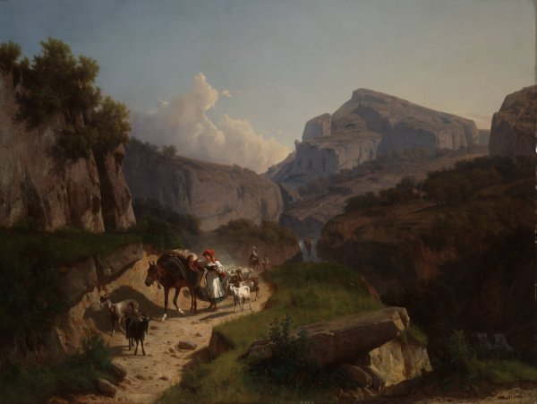 Mountain Landscape  by Andras Marko - Hand-Painted Oil Painting Reproduction