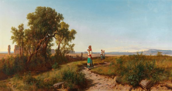 Romisches Aquadukt  by Andras Marko - Hand-Painted Oil Painting Reproduction