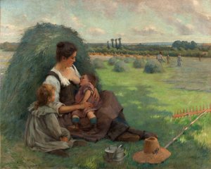 La vie simple by Andre Brouillet Oil Painting