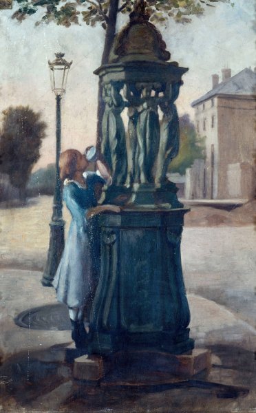 Main Product Photo of Une fontaine Wallace  Painting by Andre Gill