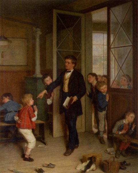 Les Petits Fumeurs Pris sur Le Fait by Andre Henri Dargelas - Hand-Painted Oil Painting Reproduction