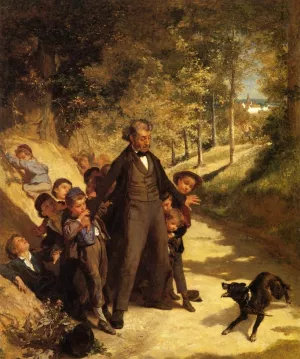 Protecting the Schoolchildren by Andre Henri Dargelas Oil Painting