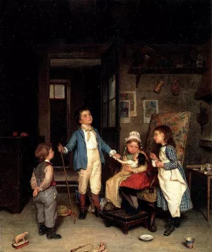 The Doctor's Visit by Andre Henri Dargelas Oil Painting