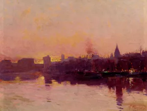 Marseille at Dusk by Andre Maglione Oil Painting