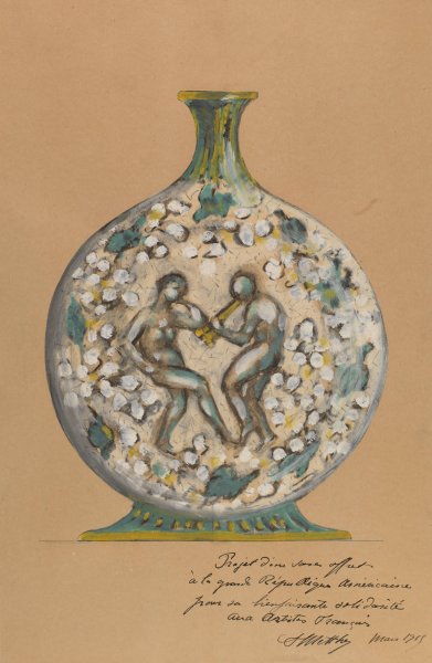 Main Product Photo of Vase with Dancing Figures  Painting by Andre Metthey