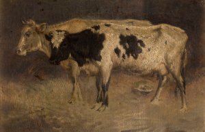 Cows by Andre Plumot Oil Painting