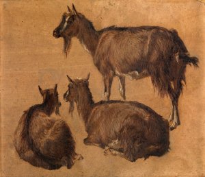 Goats by Andre Plumot Oil Painting