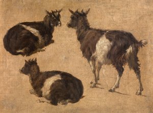 Goats by Andre Plumot Oil Painting