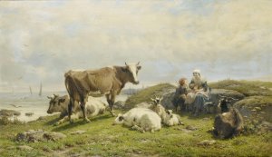 Their Daily Bread by Andre Plumot Oil Painting