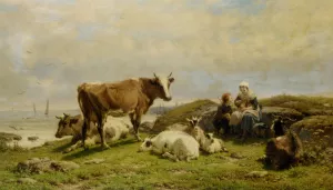 Their Daily Bread by Andre Plumot - Oil Painting Reproduction