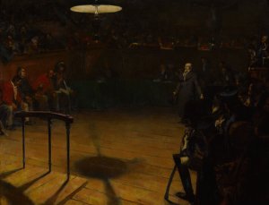 Jean Valjean devant la cour d'assises d'Arras by Andre Victor Edouard Devambez Oil Painting