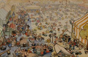 La foire de Paque by Andre Victor Edouard Devambez Oil Painting