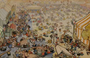 La foire de Paque by Andre Victor Edouard Devambez Oil Painting