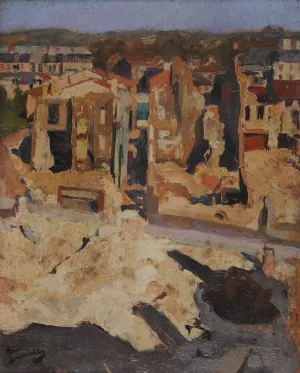 Ruines de la rue Mazel by Andre Victor Edouard Devambez Oil Painting
