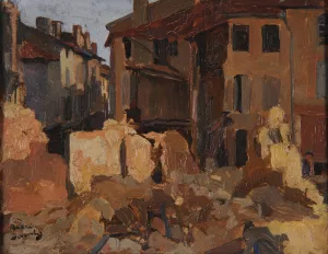 Ruines, rue Mautrote by Andre Victor Edouard Devambez Oil Painting