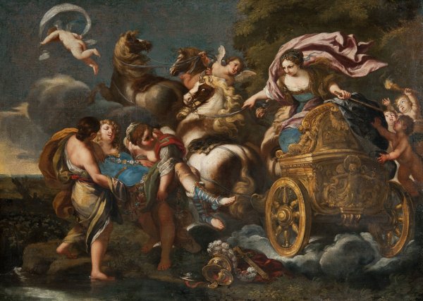 Main Product Photo of Armida abducts Rinaldo Painting by Andrea Camassei