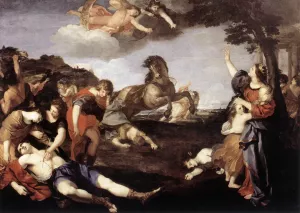 The Massacre of the Niobids painting by Andrea Camassei
