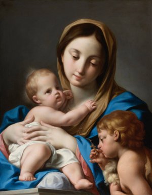 The Virgin And Child With Saint John The Baptist by Andrea Casali Oil Painting