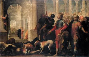Queen Jezabel Being Punished by Jehu by Andrea Celesti - Oil Painting Reproduction