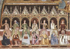 Triumph of St Thomas and Allegory of the Sciences Detail by Andrea Da Firenze Oil Painting