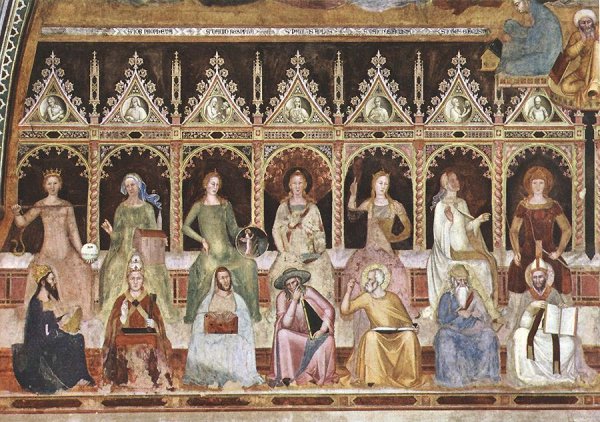 Triumph of St Thomas and Allegory of the Sciences Detail by Andrea Da Firenze - Hand-Painted Oil Painting Reproduction