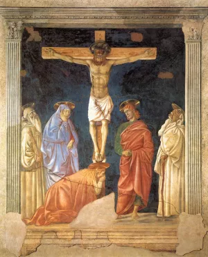 Crucifixion and Saints by Andrea Del Castagno - Oil Painting Reproduction