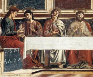 Last Supper Detail Oil painting by Andrea Del Castagno