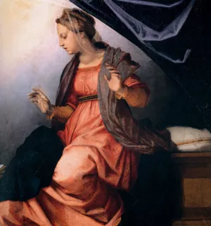 Annunciation Detail by Andrea Del Sarto Oil Painting