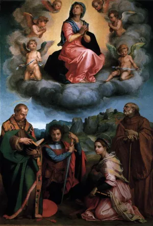 Assumption of the Virgin Poppi Altarpiece by Andrea Del Sarto - Oil Painting Reproduction