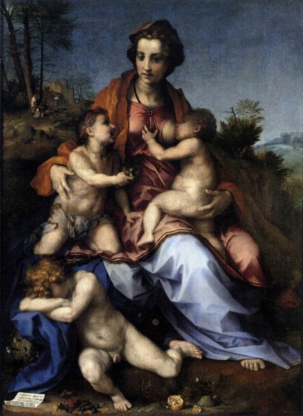 Charity by Andrea Del Sarto - Hand-Painted Oil Painting Reproduction