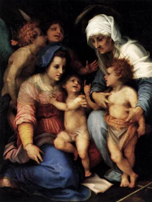 Madonna and Child with St. Elisabeth, the Infant St. John, and Two Angels painting by Andrea Del Sarto