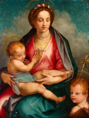 Madonna and Child with St John by Andrea Del Sarto Oil Painting