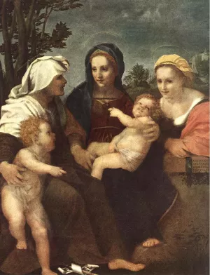 Madonna and Child with Sts Catherine, Elisabeth and John the Baptist by Andrea Del Sarto - Oil Painting Reproduction