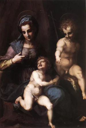 Madonna and Child with the Young St. John by Andrea Del Sarto - Oil Painting Reproduction