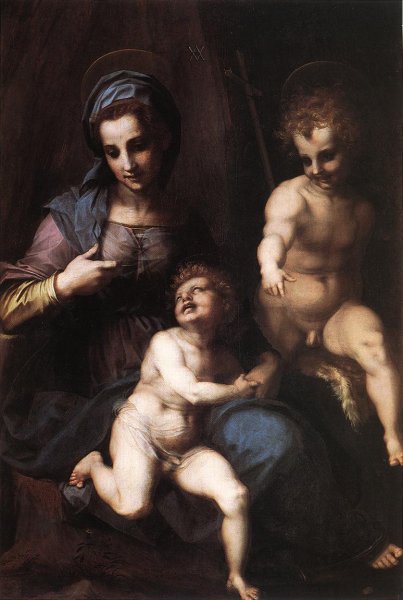 Madonna and Child with the Young St. John by Andrea Del Sarto - Hand-Painted Oil Painting Reproduction