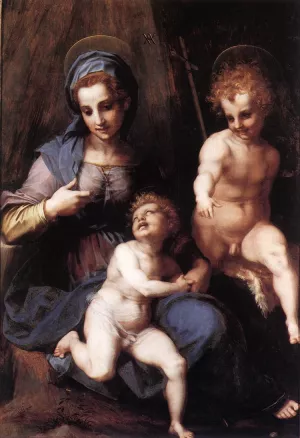 Madonna and Child with the Young St John by Andrea Del Sarto Oil Painting