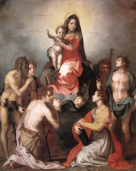 Madonna in Glory and Saints by Andrea Del Sarto - Hand-Painted Oil Painting Reproduction