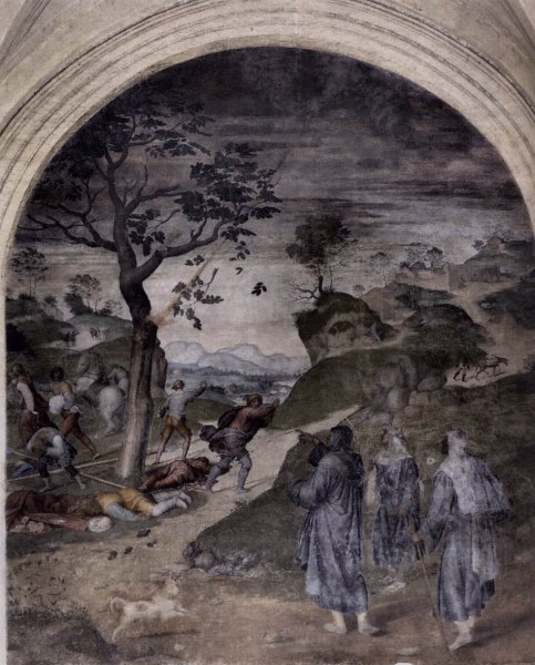 Main Product Photo of Punishment of the Gamblers Painting by Andrea Del Sarto